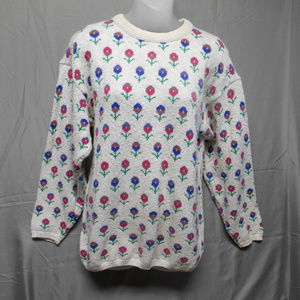 Jumpers cream floral long sleeve sweater medium